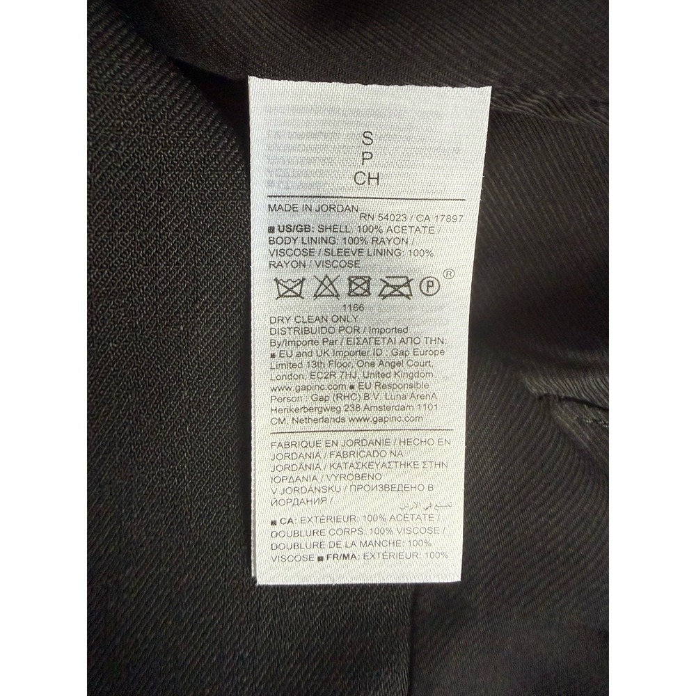 Banana Republic Blazer Jacket Women's SM Black Acetate Career Casual Minimalist - Picture 7 of 7